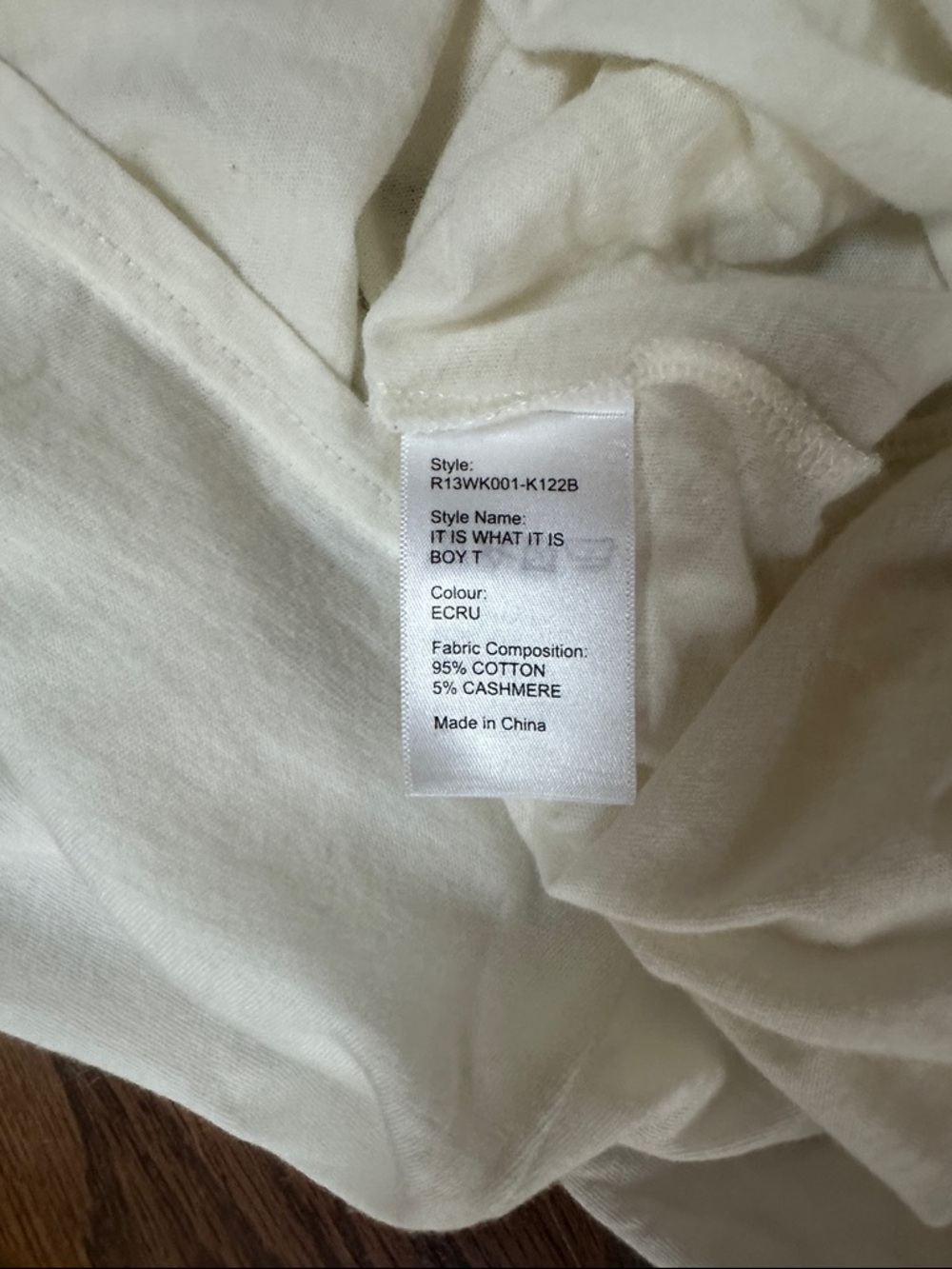R13 Cream Graphic Tee with Red Lettering - Picture 6 of 6